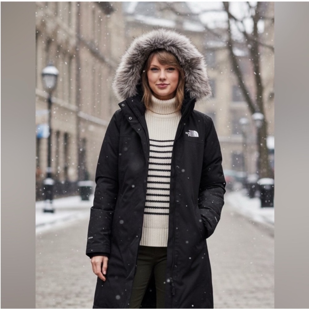 The North Face Women's Black Parka with Faux Fur Hood